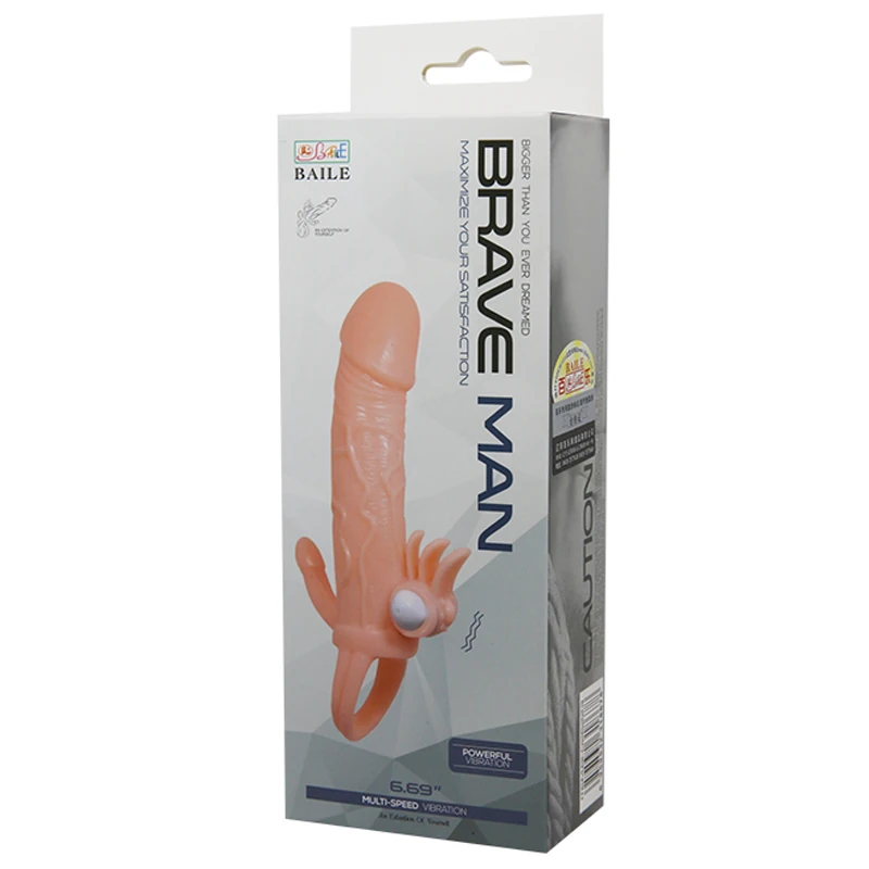 Brave Man Titreşimli Anal ve Klitoris Uyarıcılı Realistik Penis Kılıfı