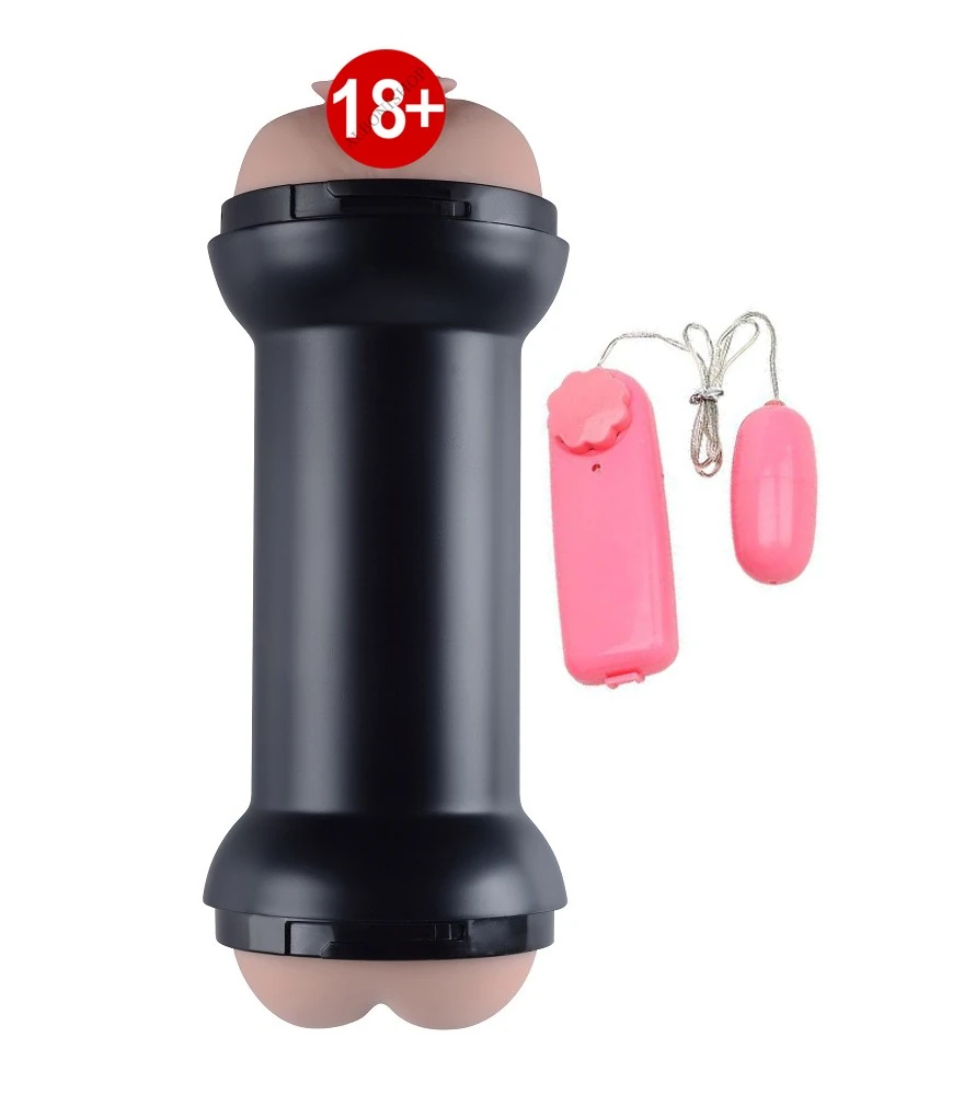 Tırtıklı İç Dokuya Sahip Yumuşak Çift Taraflı Anal ve Vajinal Titreşimli Mastürbatör