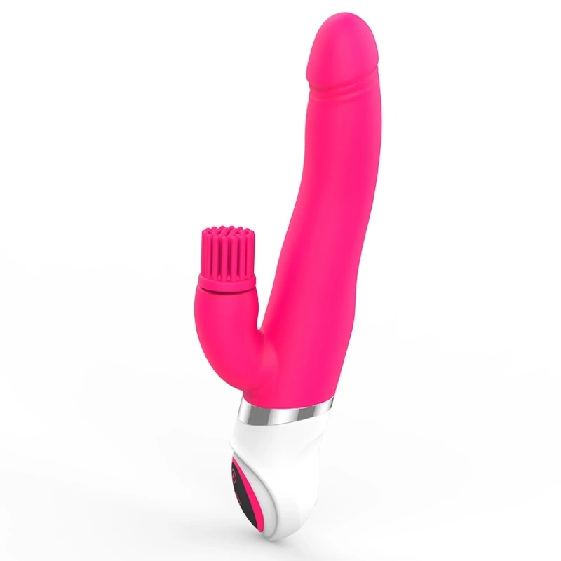 Klitoris Uyarıcı Kısmı Dönebilen Penis Başlı Şarjlı Pembe Vibratör