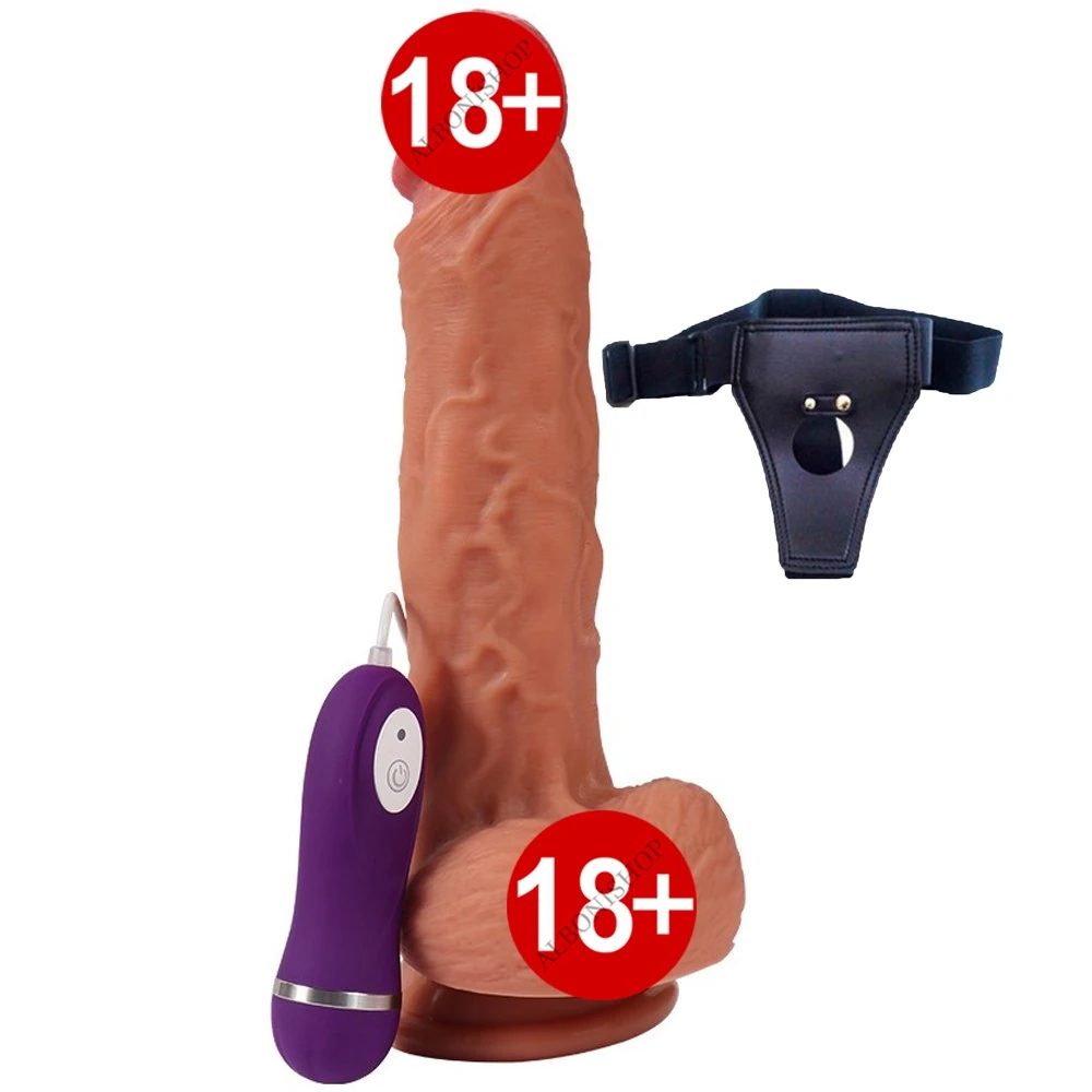 Dylan Ultra Yumuşak 22 Cm 10 Fonksiyonlu Titreşimli Kemerli Realistik Penis