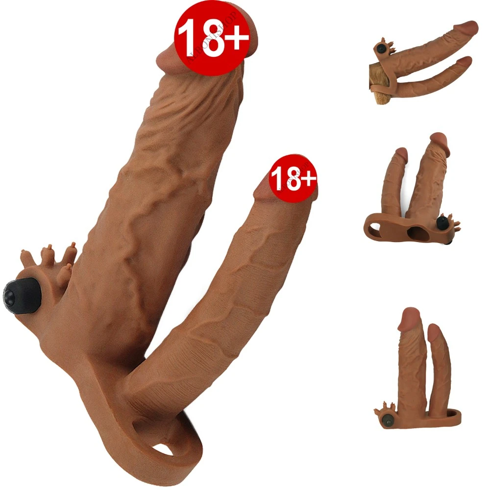 Lovetoy X-Tender 19 Cm Realistik 5 Cm Uzatmalı Double Penis Kılıfı-LV314101
