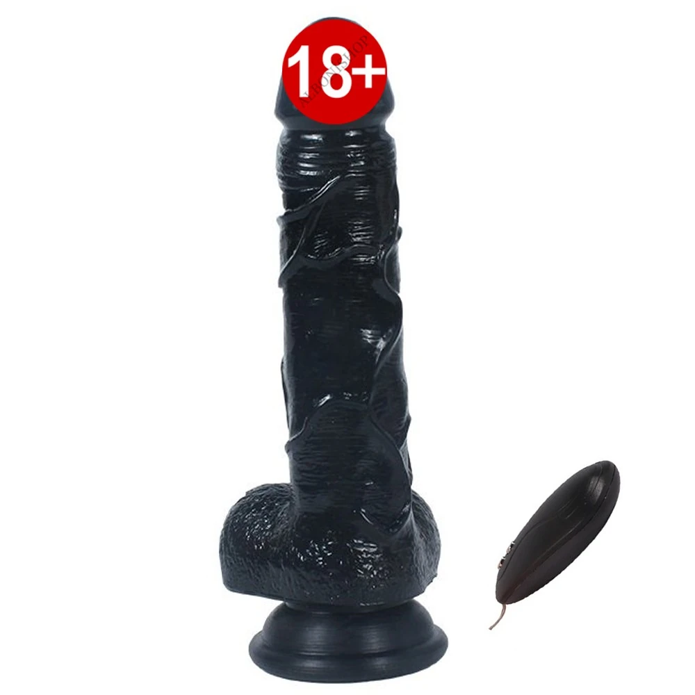 Dildo Series Siyah 19 Cm 10 Modlu Titreşimli Realistik Penis