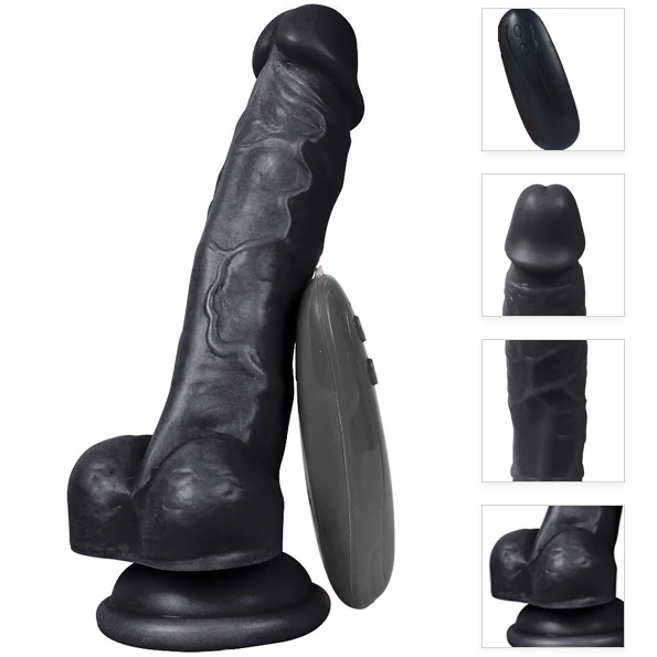 Dildo Series Adonis 17 Cm 10 Modlu Titreşimli Siyah Realistik Penis