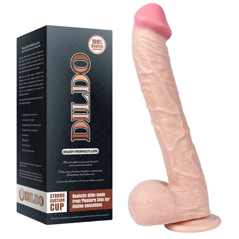 Realistik Dokuda 33 Cm Büyük Boy Kalın Damarlı Penis