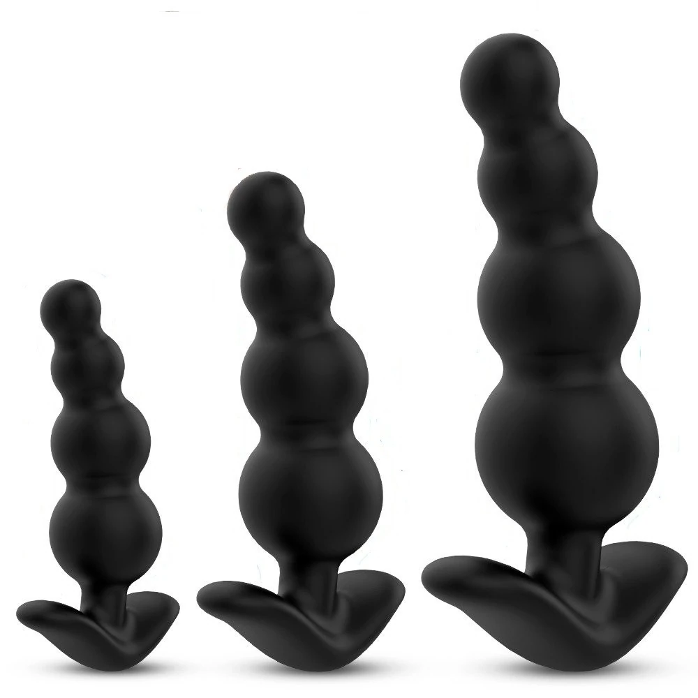 Simon 3 Farklı Boyutlu Boncuklu Yumuşak Silikon Anal Plug Seti
