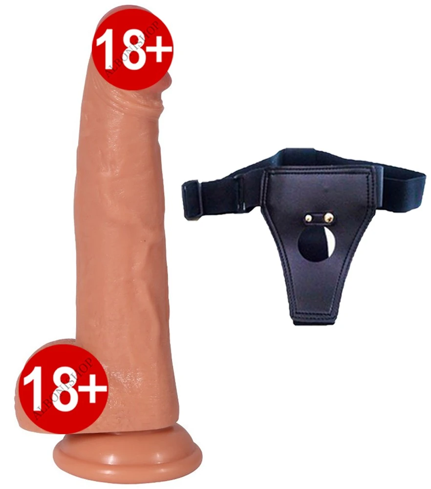 Archie Çift Katmanlı Ultra Gerçekci 21 Cm Belden Bağlamalı Realistik Penis