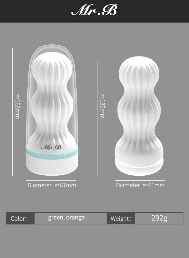 Wowyes B5 Manuel Emiş Yapabilen İçi Tırtıklı Gerçekci Silikon Vajina Mastürbatör Mavi