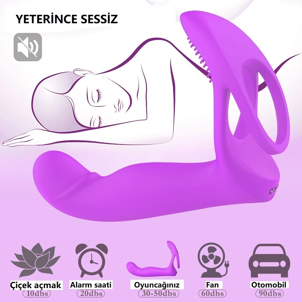 Lorna Çift İlişki İçin Penise Takılan Kumandalı Penis Halkası Vibratör