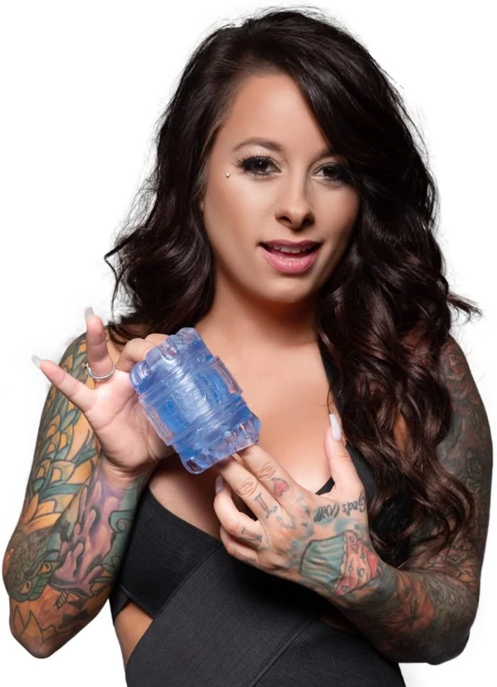 Quickshot Turbo Blue Ice Çift Taraflı Anal ve Vajinal Mastürbatör