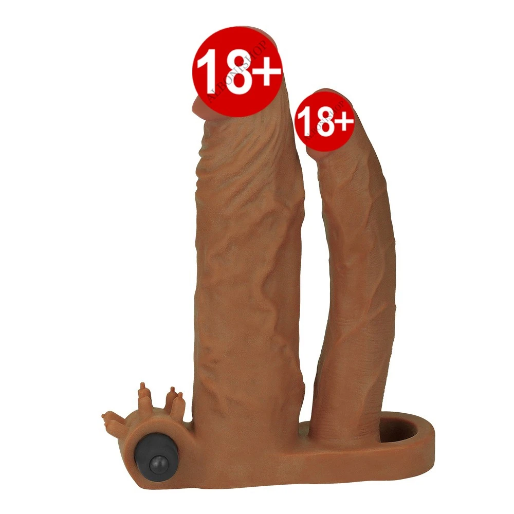 Lovetoy X-Tender 19 Cm Realistik 5 Cm Uzatmalı Double Penis Kılıfı-LV314101