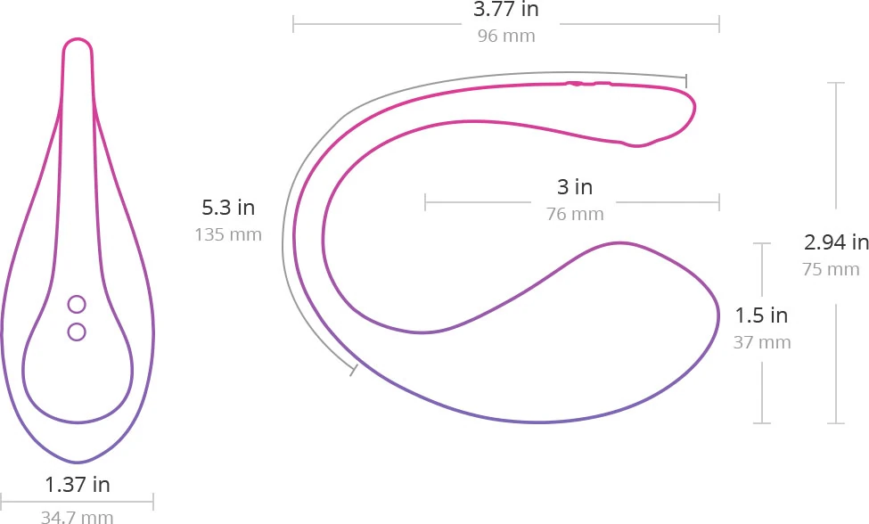 Lovense Lush 3 and Gemini Telefon Kontrollü Göğüs ve G Bölgesi Uyarıcı Vibratör