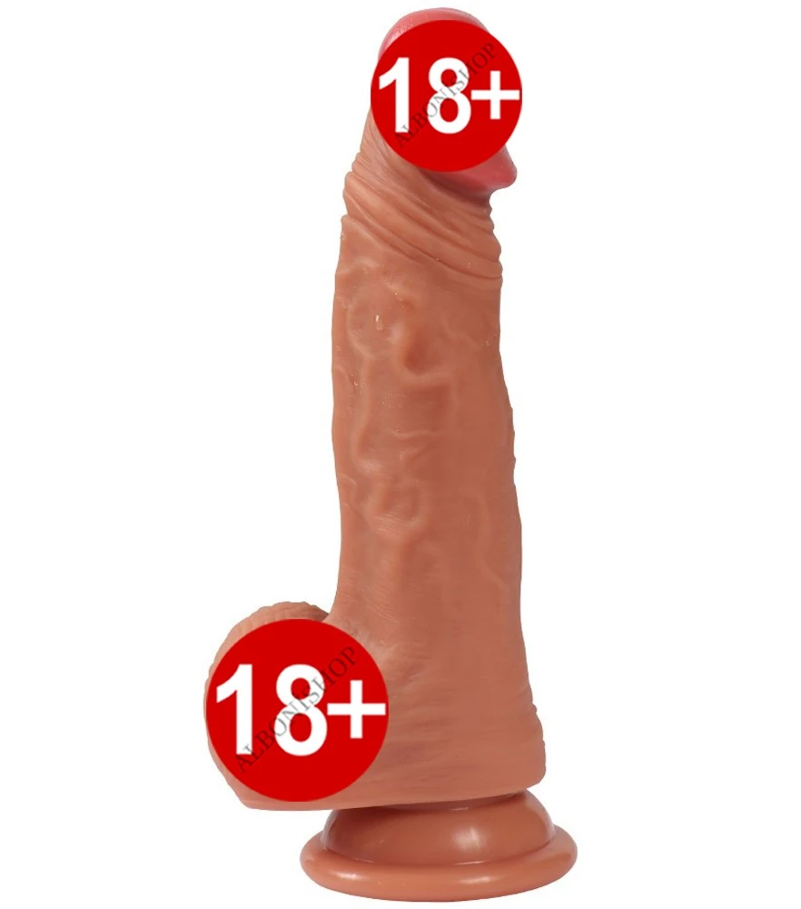 Özel Yumuşak Dokulu Ultra Gerçekci Çift Katmanlı 20 Cm Realistik Penis Dildo