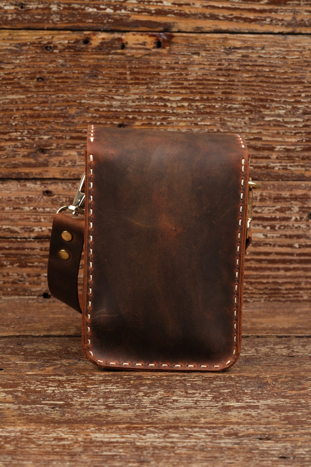 El Yapımı %100 Hakiki Dana Derisi Mini Omuz Çantası 12cmx11cmx18cm SM-D-0066 - taba
