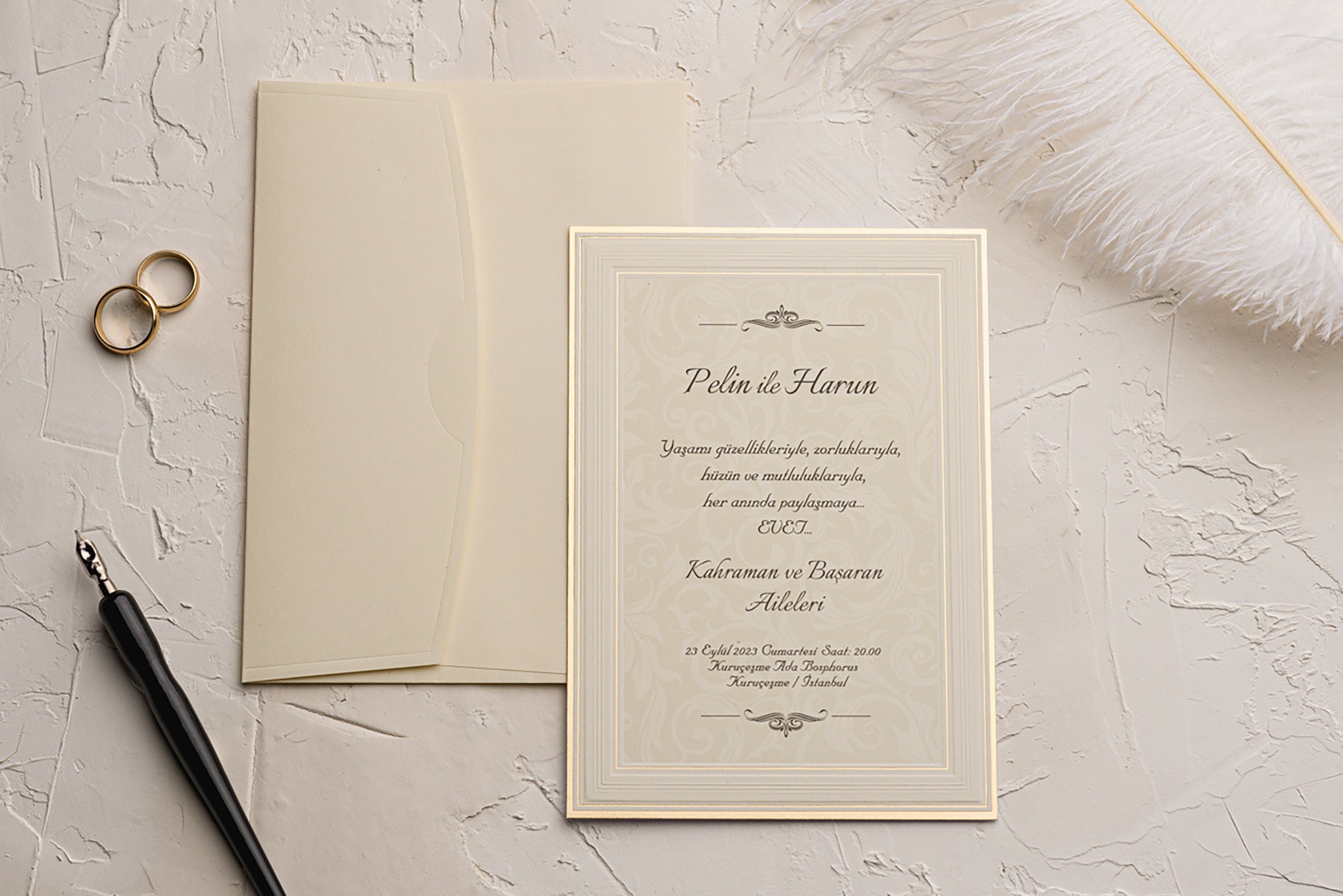 Cream Wedding Invitation, Engagement Party Invitations, Unique Ivory Invite, Formal Wedding Invitation, Minimalist Wedding Invitation Set