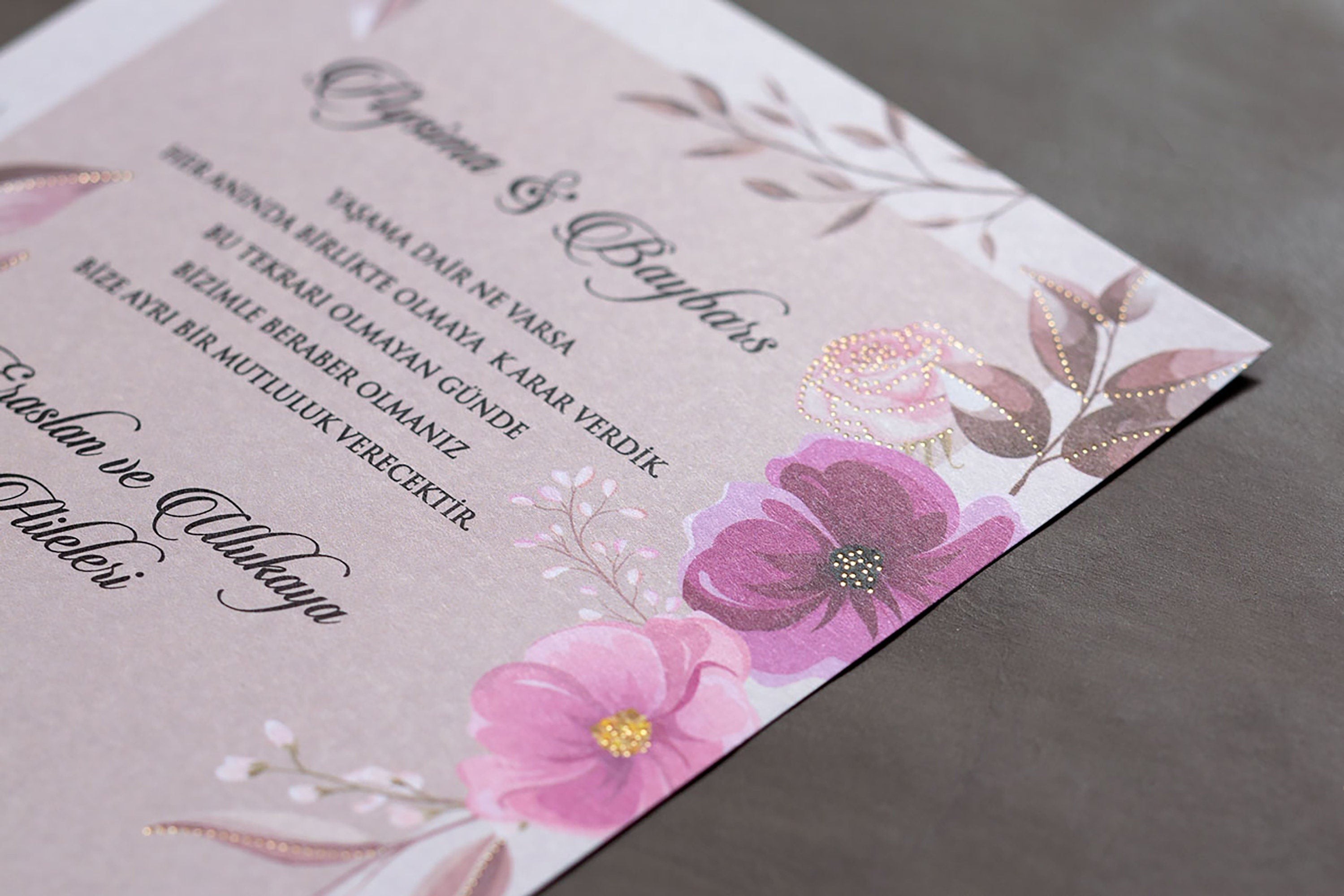 Floral Wedding Invitation, Wedding Invitation Violet, Wedding Invitation Blush, Beautiful Timeless Invitation, Blush Invitation, Leaf Invite