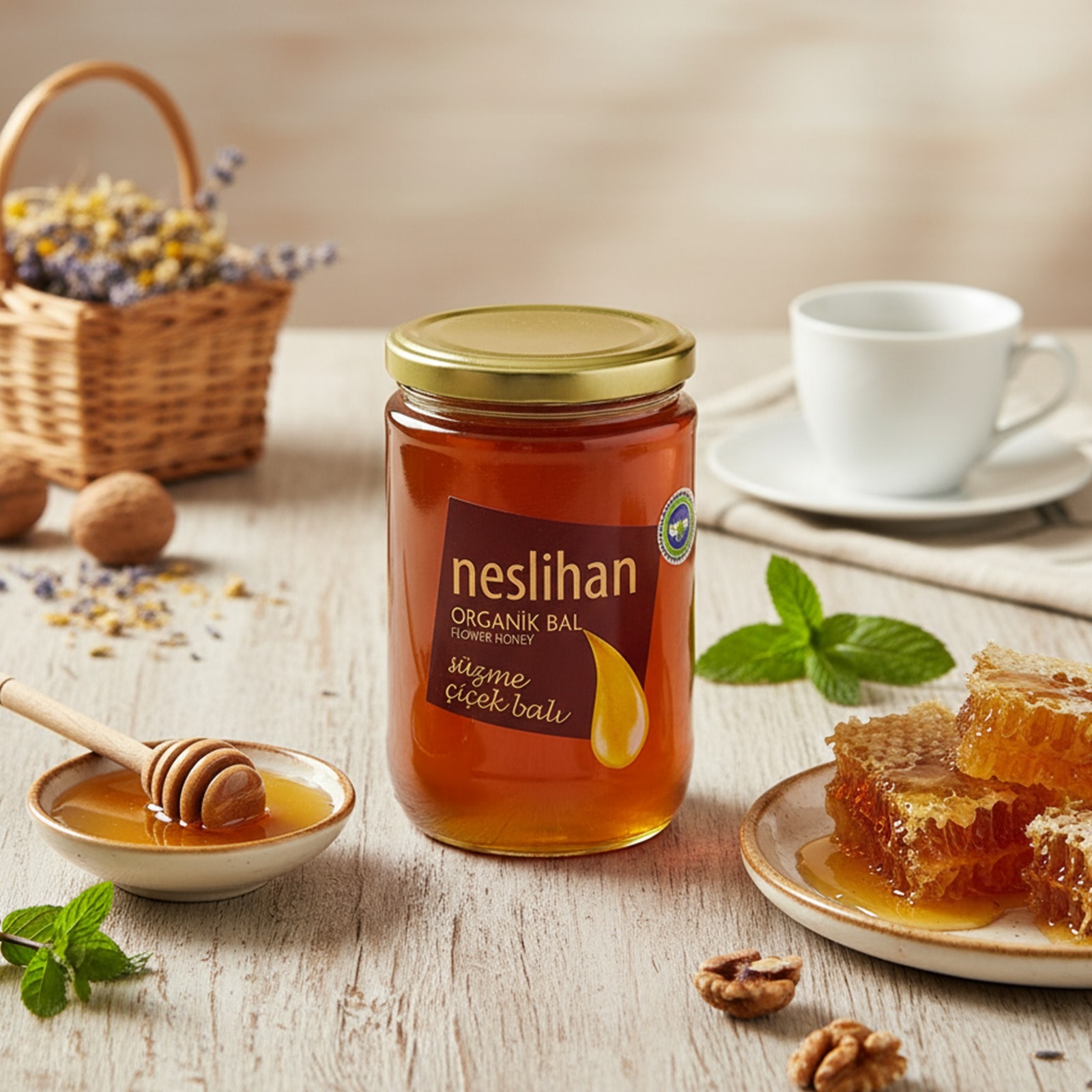 İsminize Özel Organik Çiçek Balı 850g