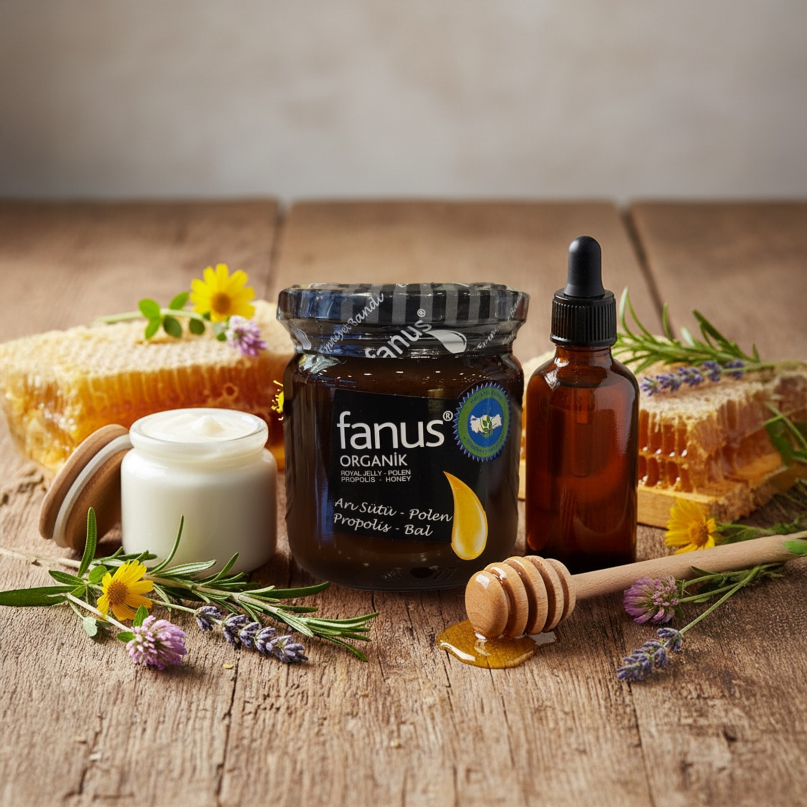 Fanus Organik Arısütü Propolis Polen Bal Karışımı 230g