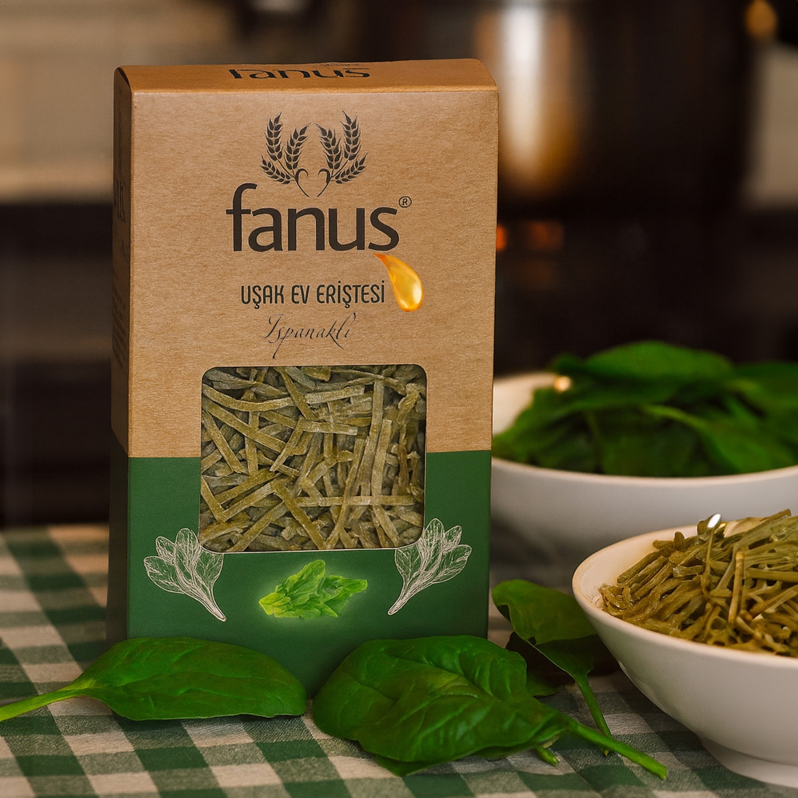 Fanus Uşak Ev Eriştesi Ispanaklı 350g