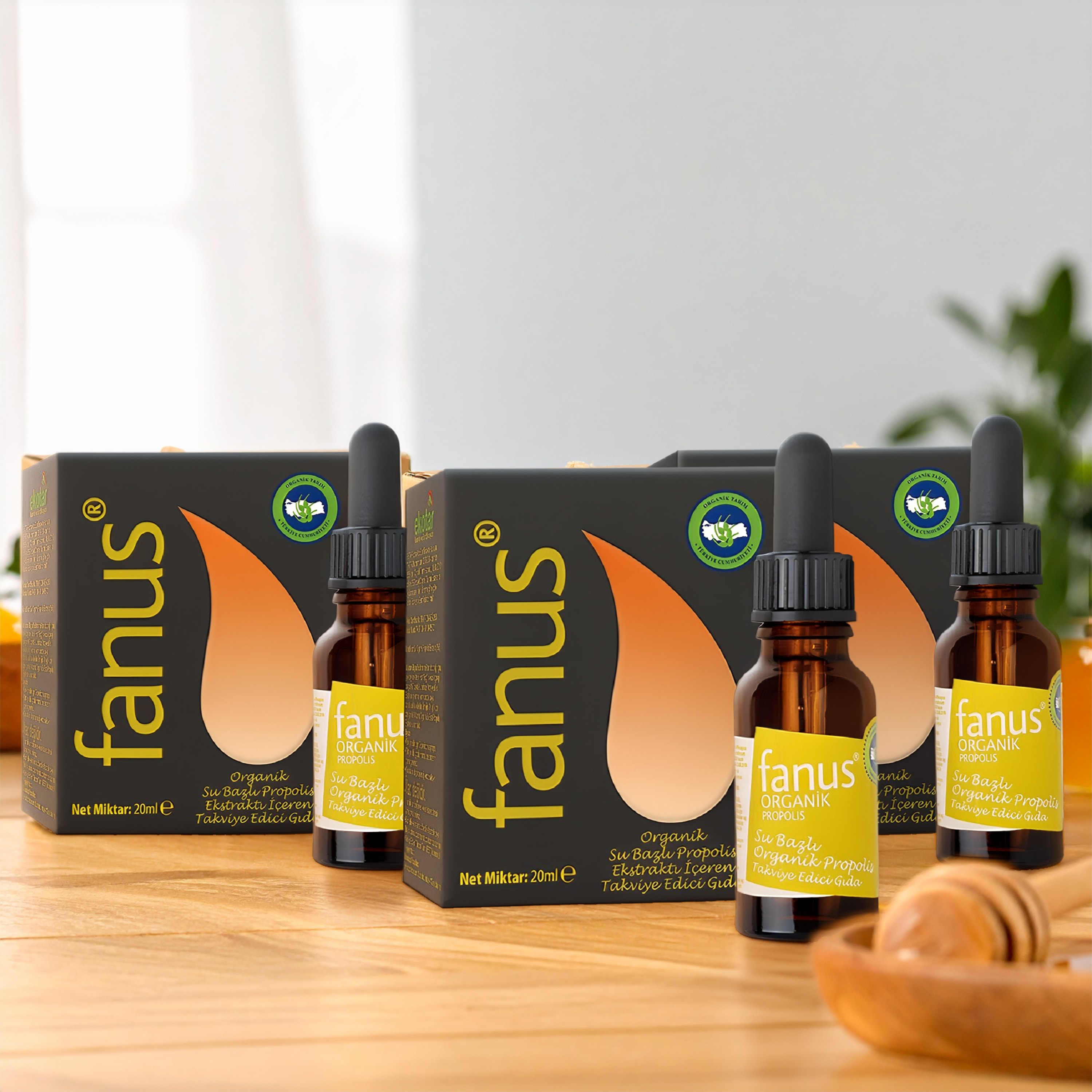 Fanus Su Bazlı Organik Propolis 20ml x 3 Adet