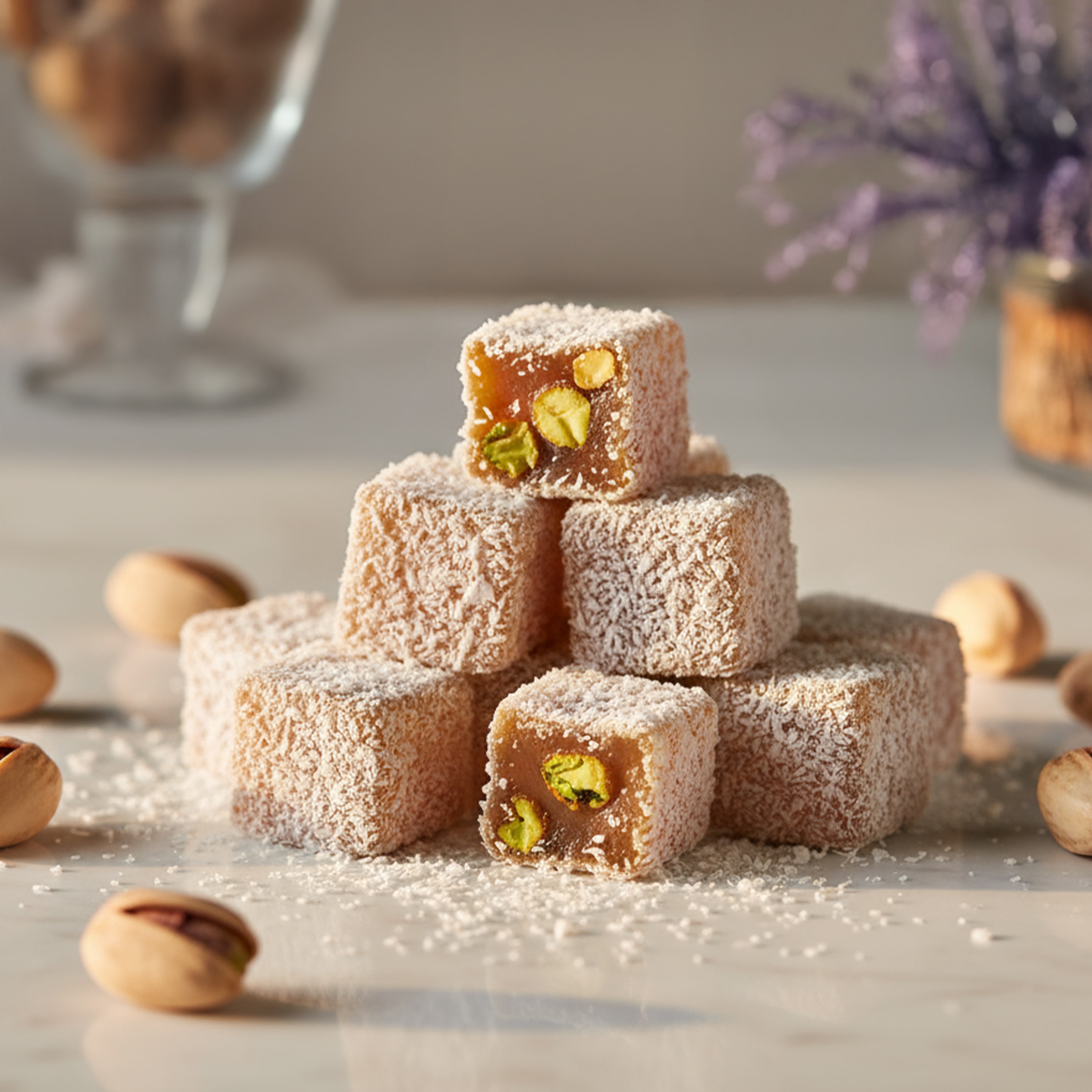 Çifte Kavrulmuş Antep Fıstıklı Lokum 500gr