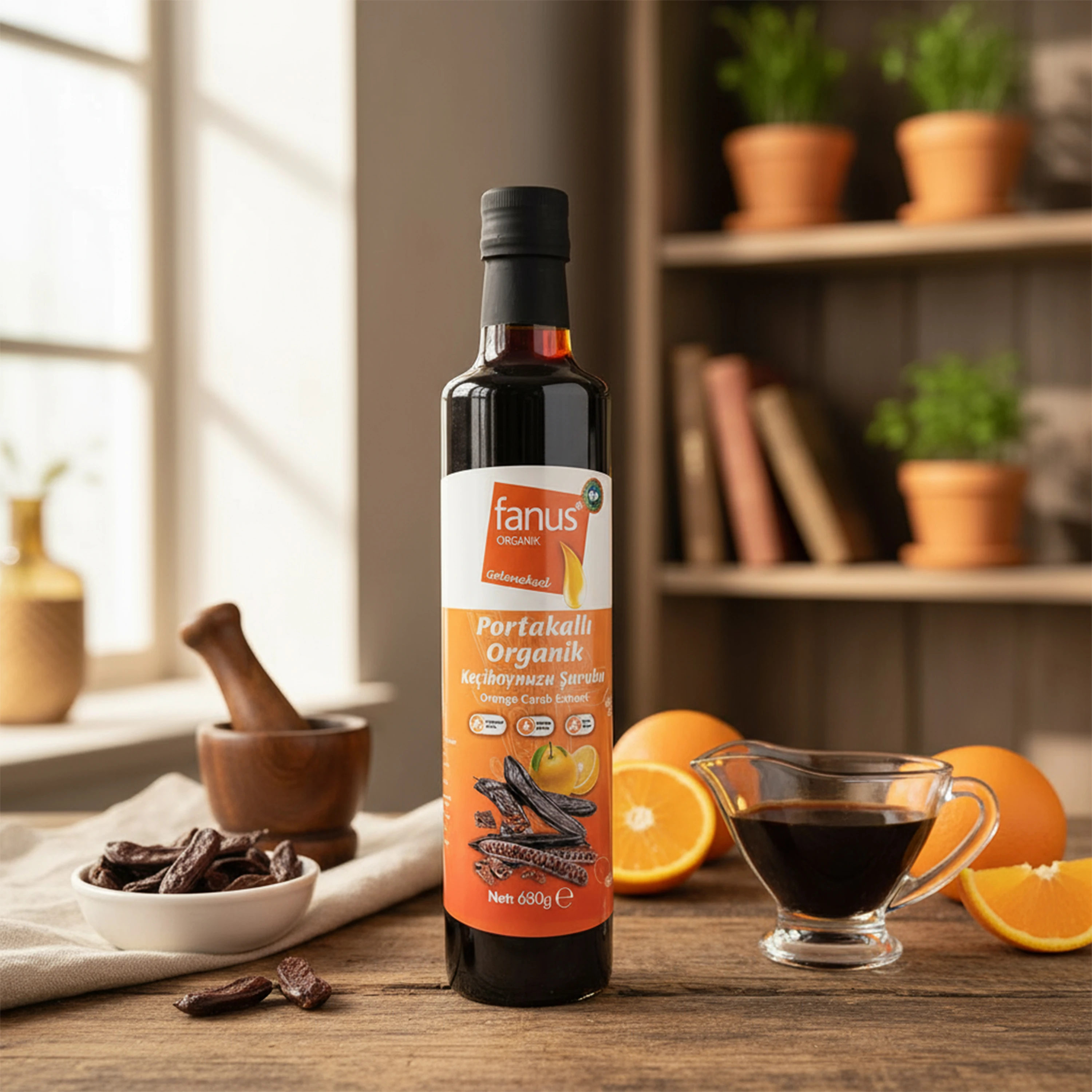 Organik Portakallı Keçiboynuzu Şurubu 680Gr