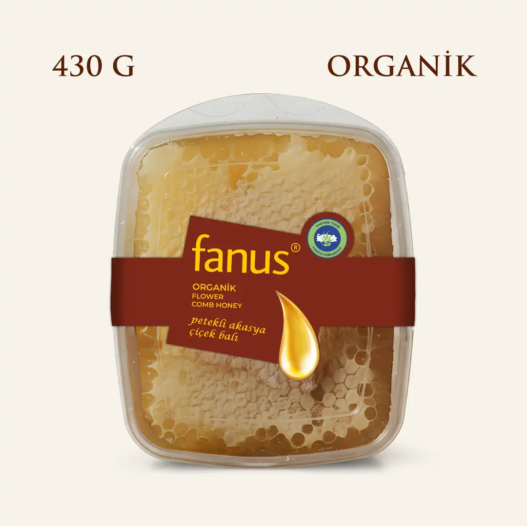 Organik Petekli Çiçek Balı 430Gr