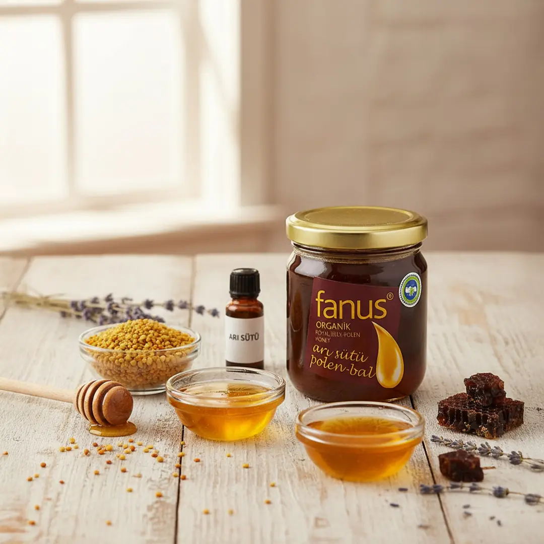 Fanus Organik Arısütü Polen Bal Karışımı 240g - 2