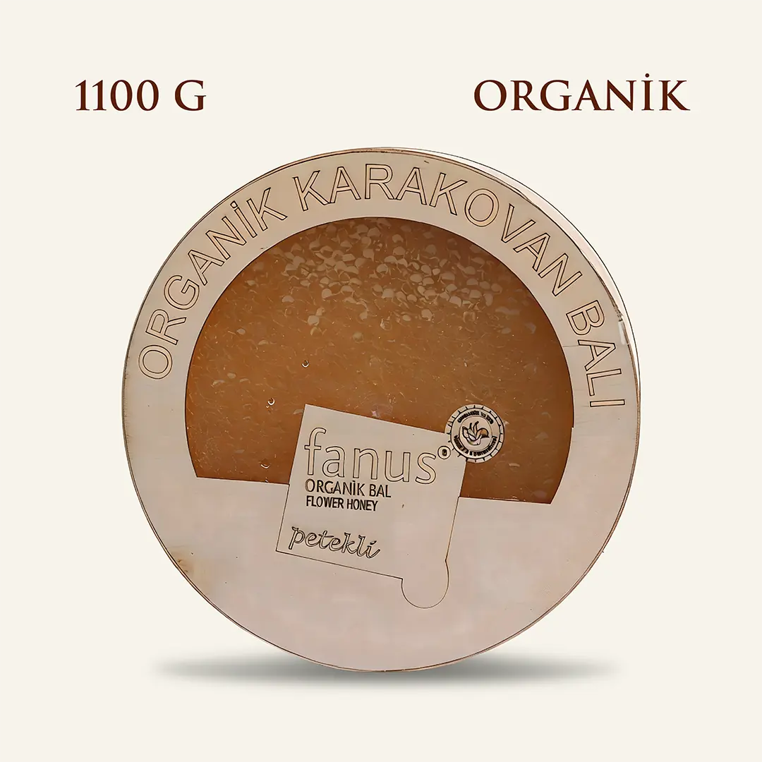 Fanus Organik Karakovan Petekli  Akasya Çiçek Balı 1100g