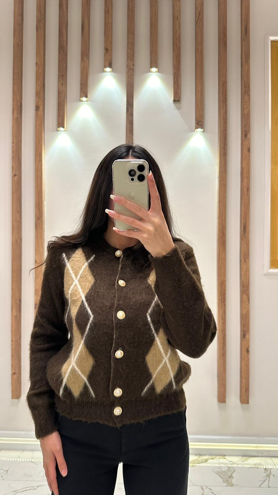 İnci Soft Hırka - Kahverengi