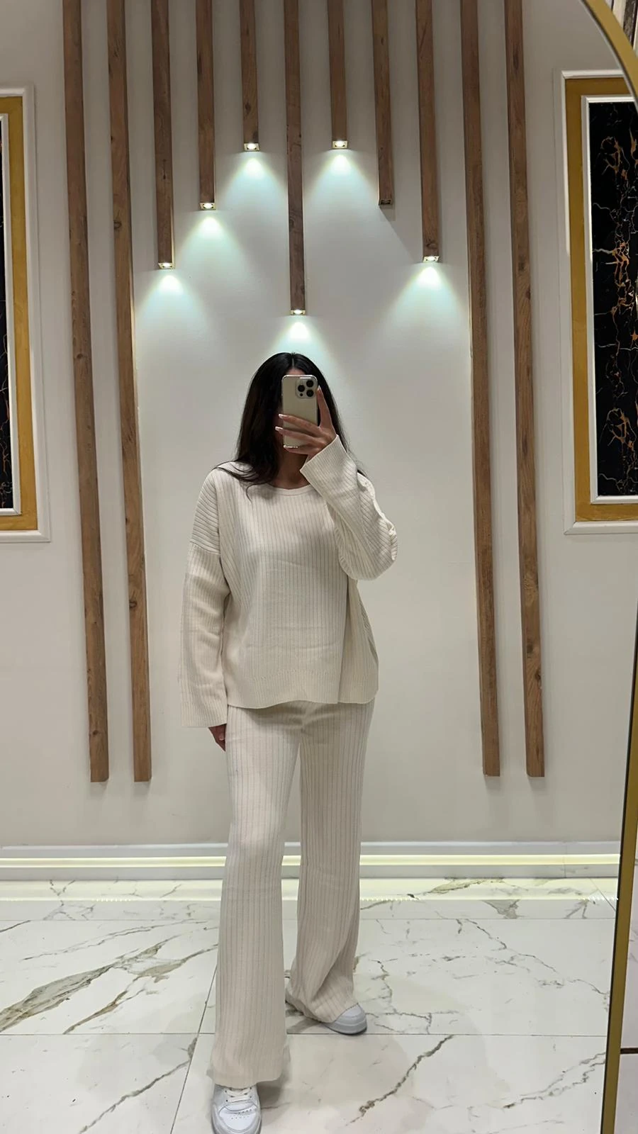 Salaş Triko Takım - Ekru