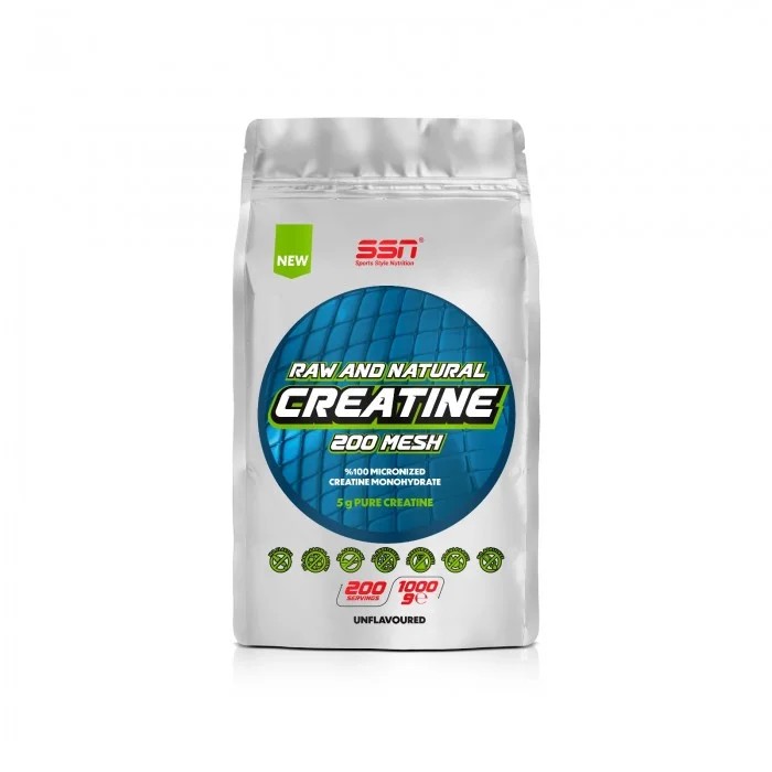SSN NUTRITION Raw and Natural Creatine 200 mesh 1000 gram (200 servis)