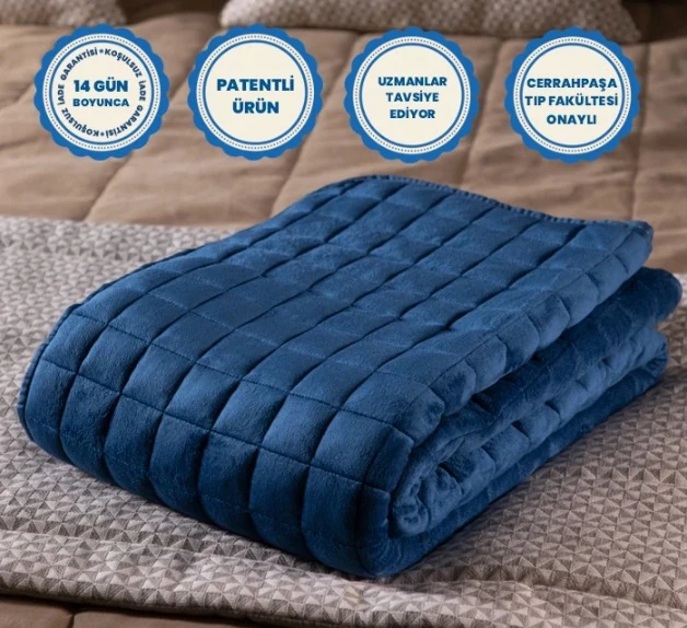 %100 Pamuk Kumaş Çocuklar için Ağırlıklı Sarılma Battaniyesi Elyaf Dolgulu 