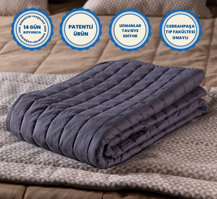 %100 Pamuk Kumaş Elyaf Dolgulu Ağırlıklı Battaniye Çocuklar İçin (Dört Mevsim) - 6 KG 155x215 8 Yaş Ve Üzeri Tek Kişilik Yatağı Olanlar İçin