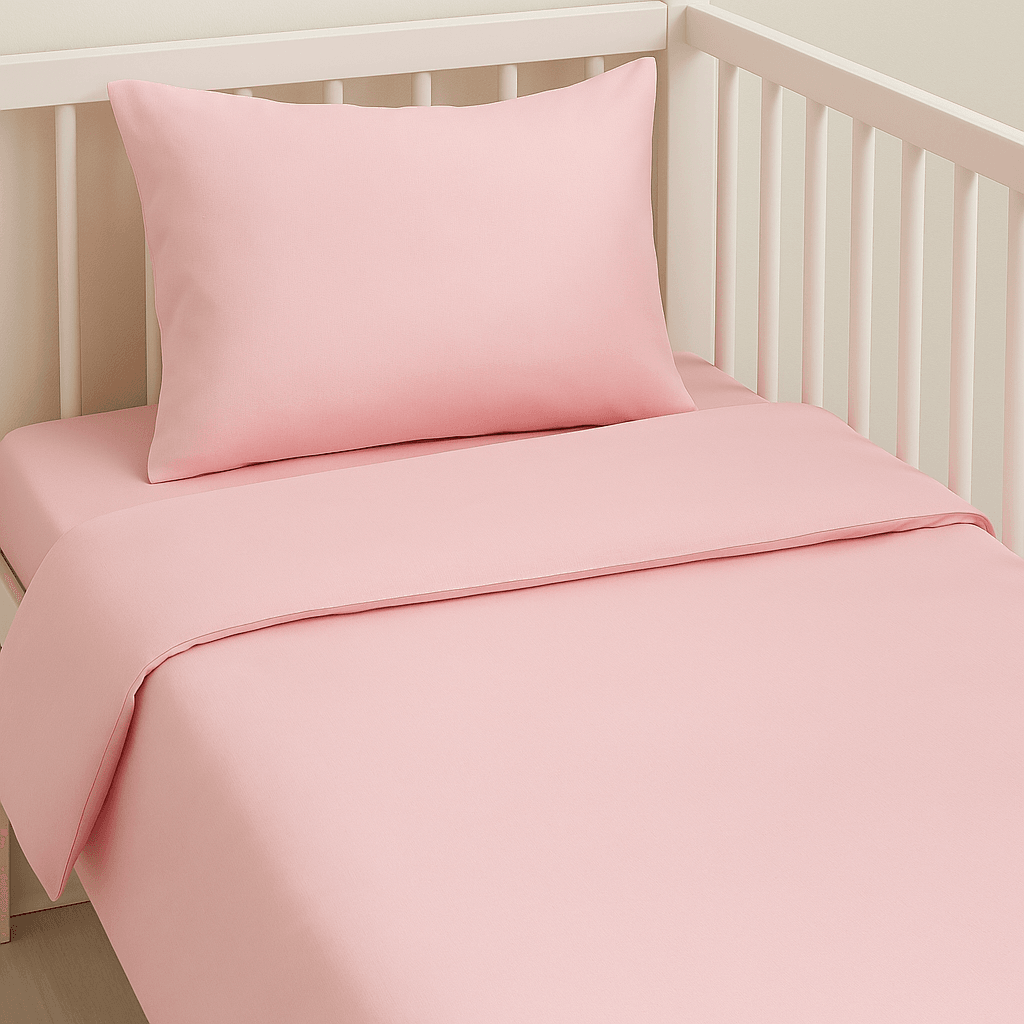 Sinada %100 Pamuk Kumaş Pembe Bebek Nevresim Takımı