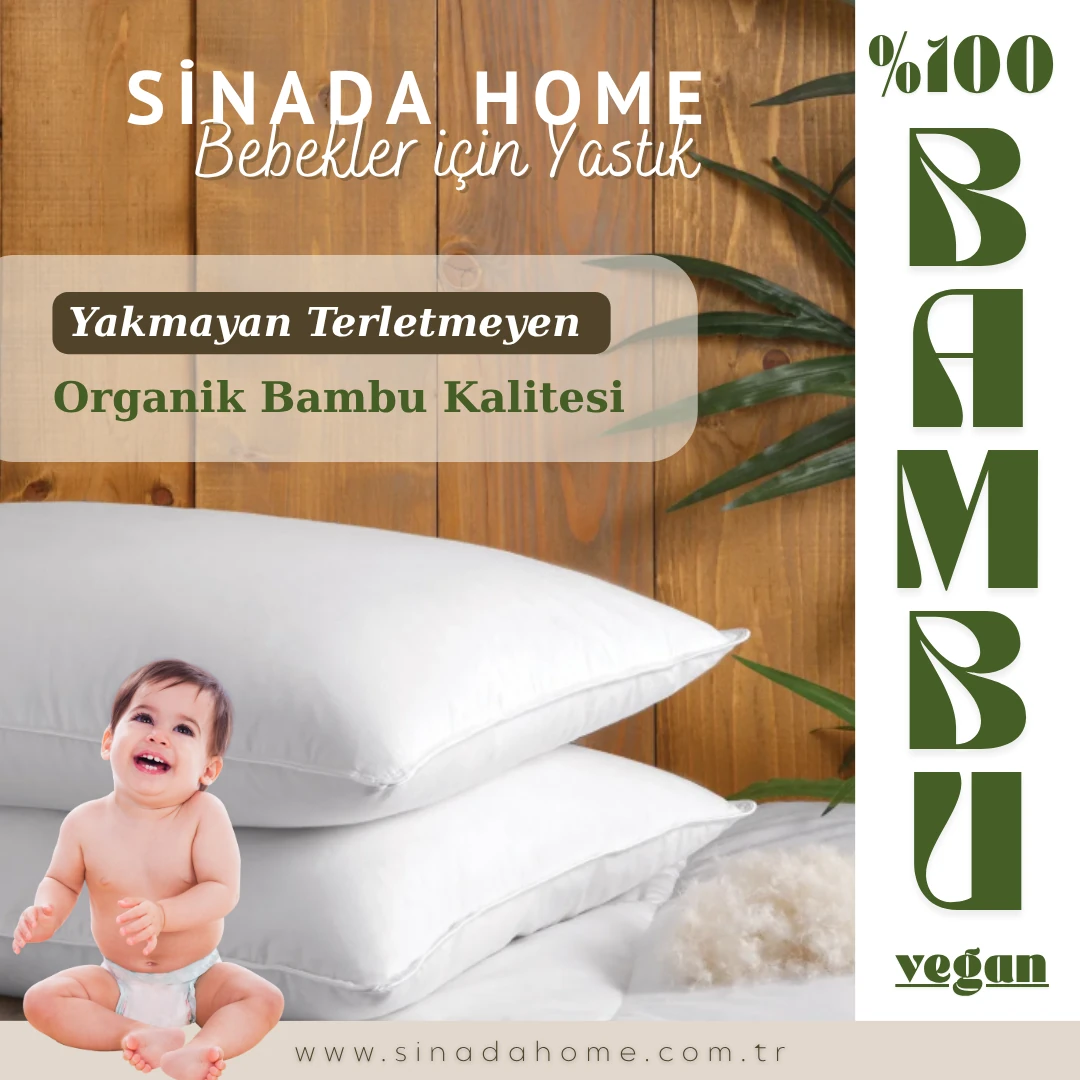 Sinada Bebekler için %100 Pamuk Dış Kumaş %100 Bambu Dolgu Beyaz Doğal Yastık