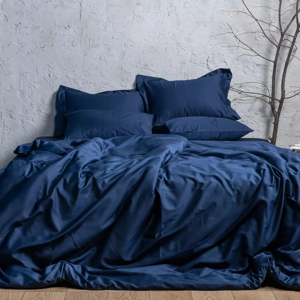 Sinada Home %100 Pamuk Saten Nevresim Seti Mavi