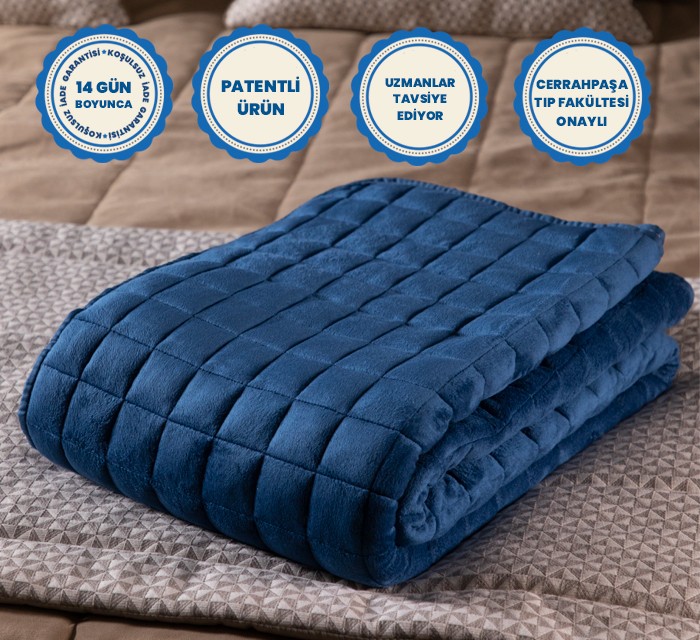 %100 Pamuk Kumaş Elyaf Dolgulu Ağırlıklı Battaniye Çocuklar İçin (Dört Mevsim) - 4 KG 155x215 8 Yaş Ve Üzeri Tek Kişilik Yatağı Olanlar İçin
