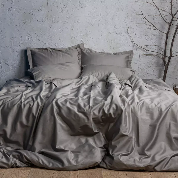 Sinada Home %100 Pamuk Saten Nevresim Seti Gri