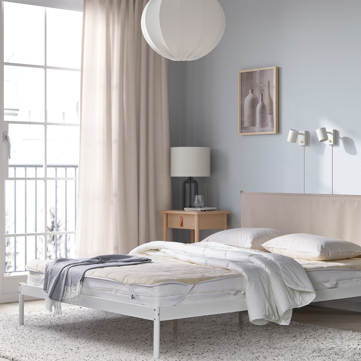 Sinada Home %100 Pamuk Kumaş ile Nefes Alabilen %100 Yün Dolgulu Tek ve Çift Kişilik Yatak Pedi