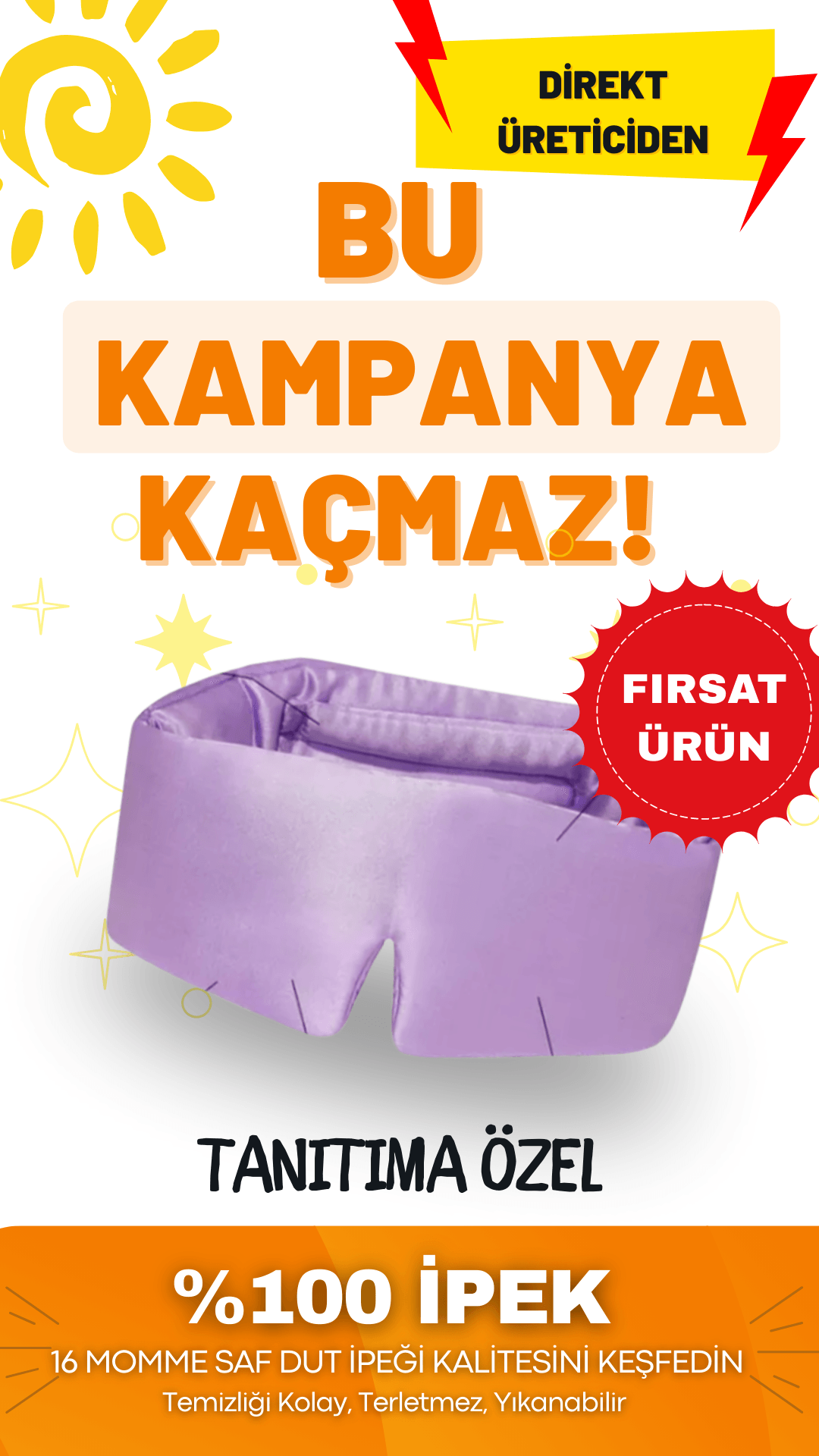 %100 Saf Dut İpek Kumaş Bambu Dolgu Uyku Maskesi (Kırışıklık ve Işık Önleyici)