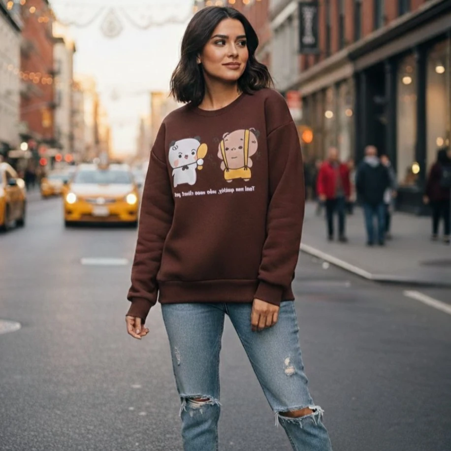 Bubu&Dudu Kawaii Sweatshirt (Brown)