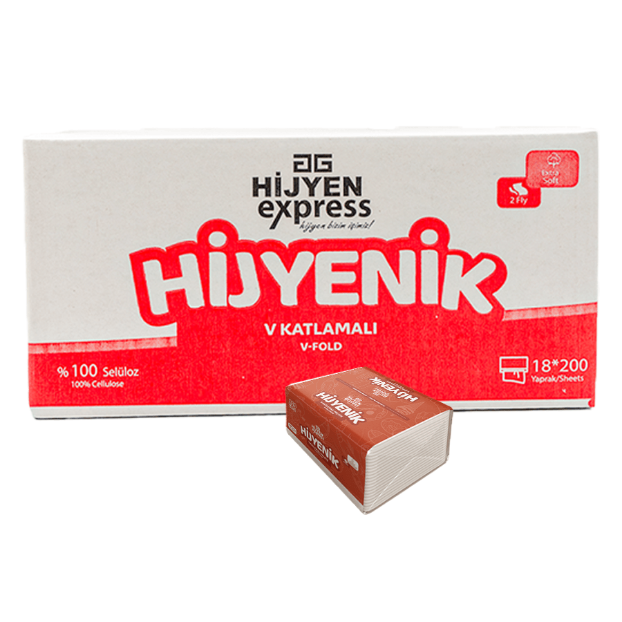 Hijyen Express V Katlama Peçete tek-çek 18x200