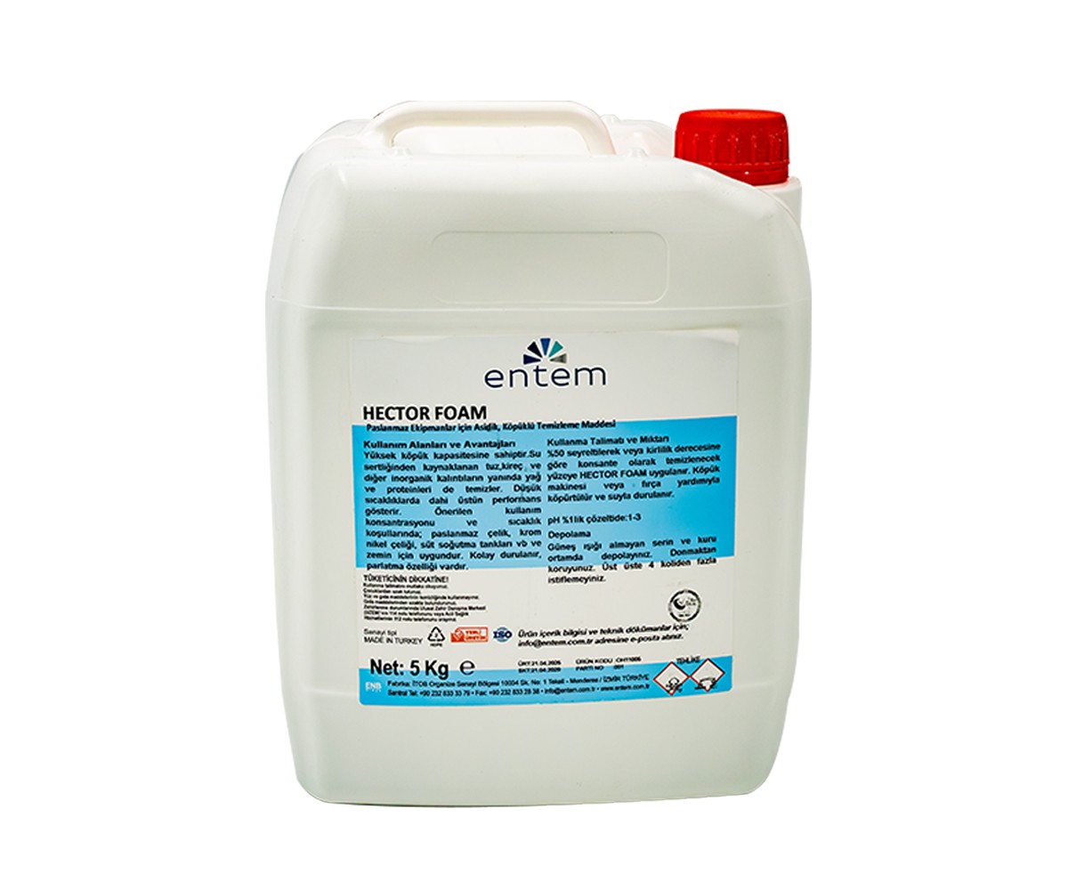 ENTEM Hector Foam Paslanmaz Ekipmanlar İçin Köpüklü Temizlik Maddesi 5 KG
