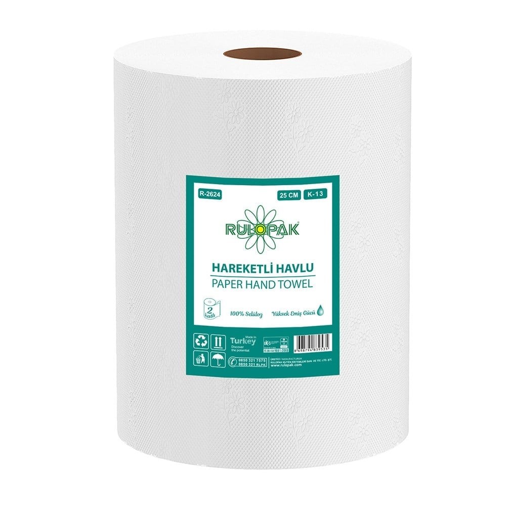 Hareketli Havlu 2 Katlı 25 Cm 235 Metre 6'Lı Paket 13 Kg