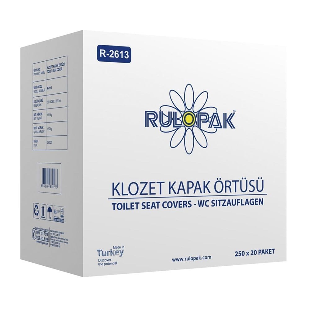 Klozet Kapak Örtüsü 20 Paket 250 Adet