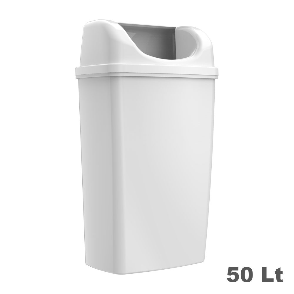 Rulopak Duvara Monte Çöp Kovası 50 Litre Beyaz