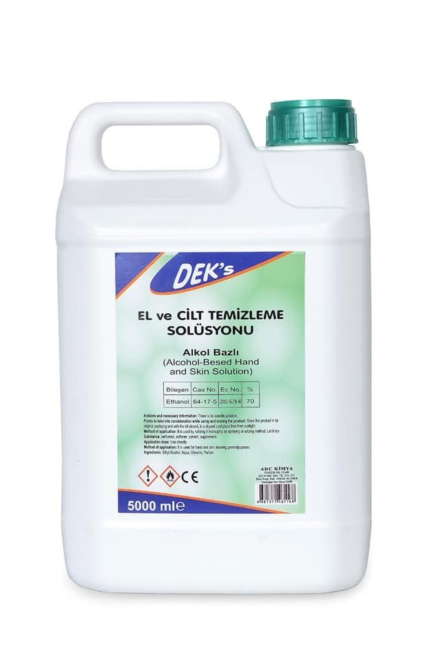 Dek's El ve Cilte Temizleme Solisyonu %72 Alkol Bazlı 5 Kg