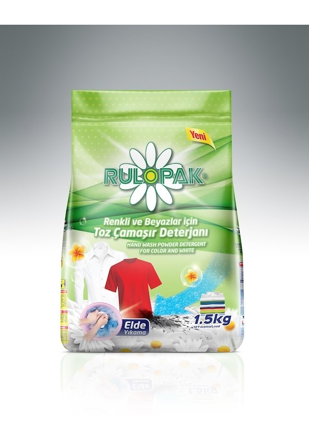Rulopak Elde Yıkama Renkli Ve Beyazlar İçin Toz Çamaşır Deterjan 1.5 KG