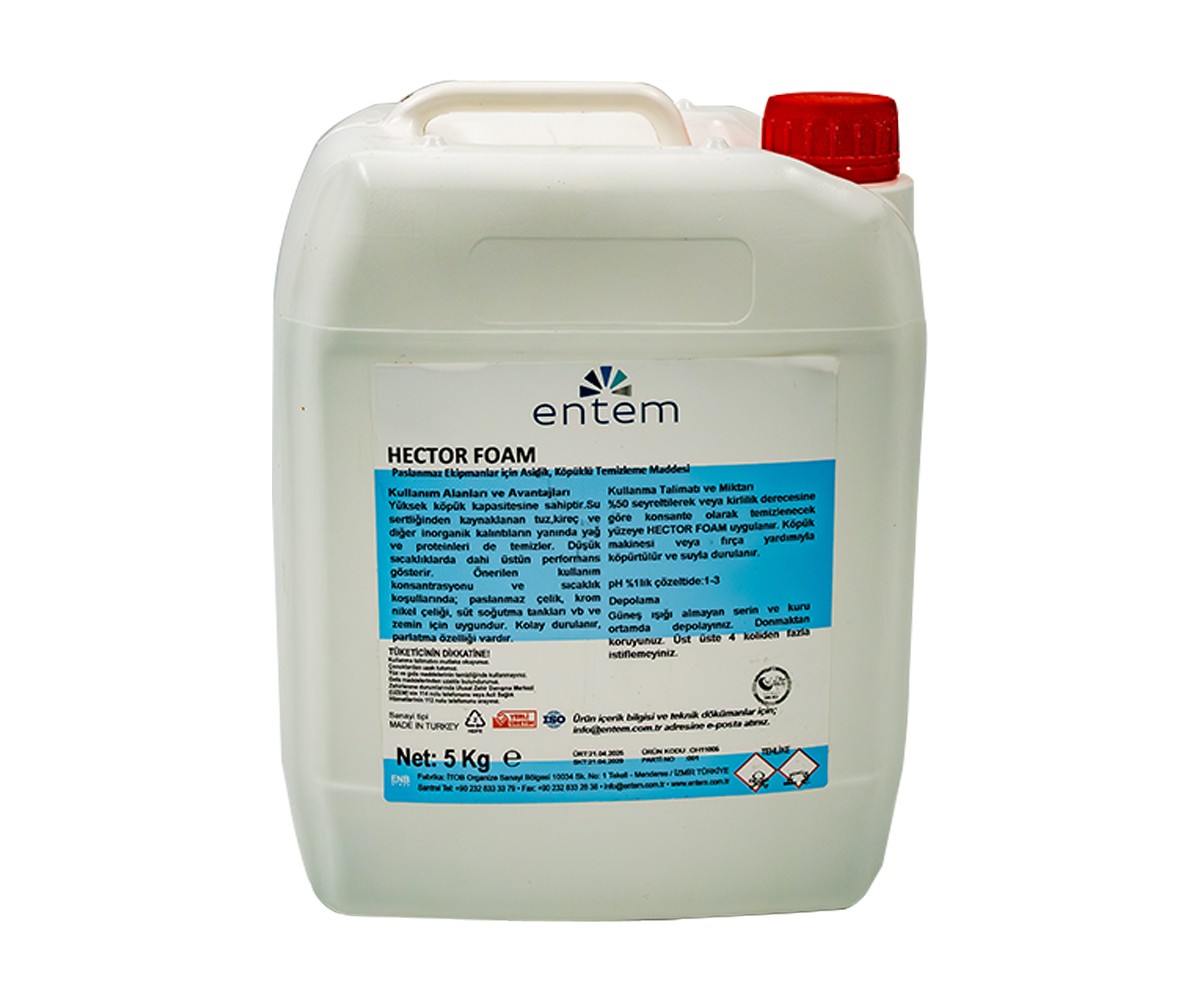 ENTEM Hector Foam Paslanmaz Ekipmanlar İçin Köpüklü Temizlik Maddesi 5 KG