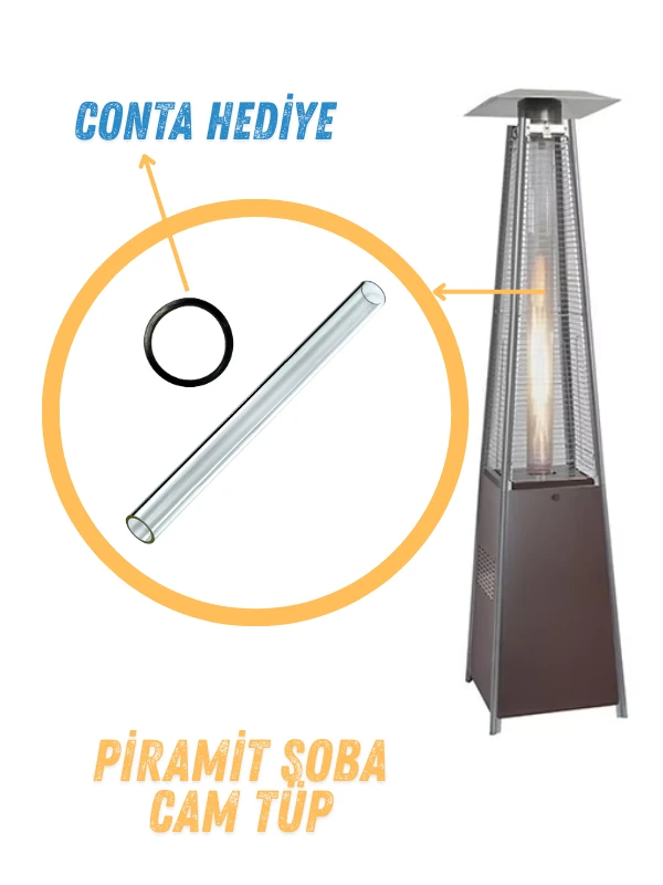 Piramit Soba Cam Tüp